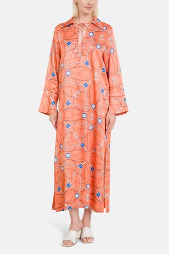 GANT Maxikleid orange gemustert