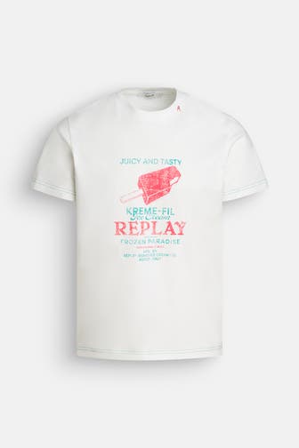 REPLAY T-Shirt '44aug' weiß