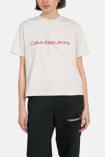 CALVIN KLEIN T-Shirt 'Chenille' beige