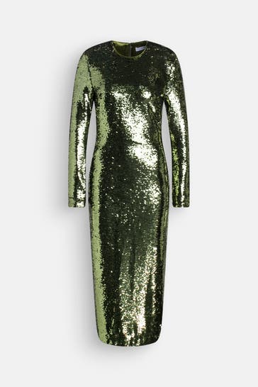 2NDDAY Paillettenkleid 'Sonyan' oliv