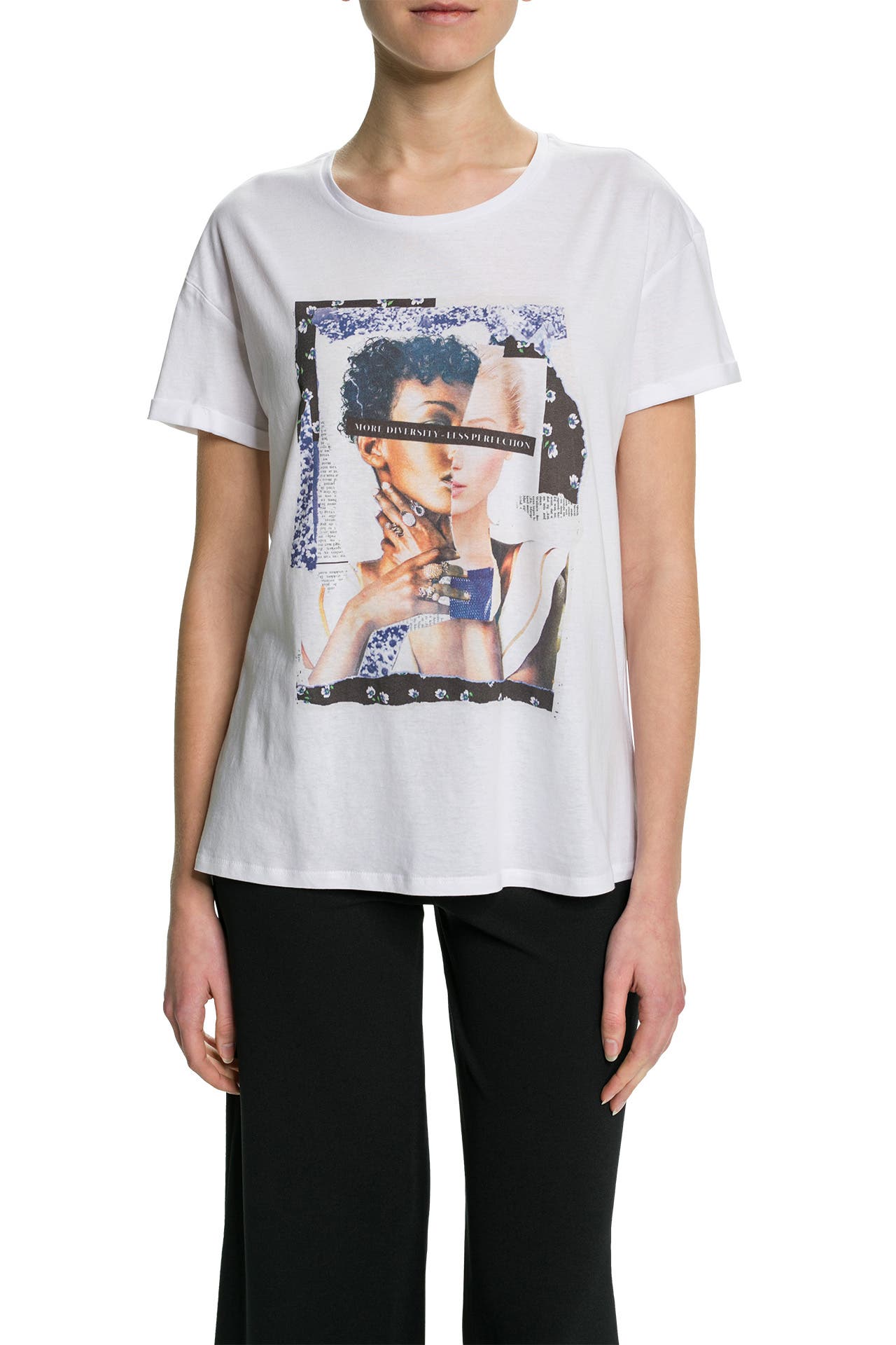 Oui White LOVE T-Shirt 72695 104
