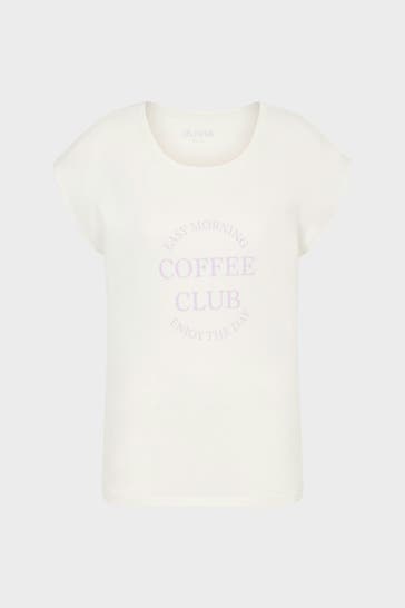 JUVIA 'Coffee Club' T-Shirt, ecru
