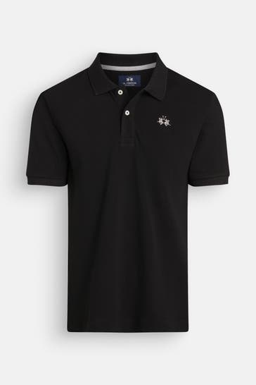 LA MARTINA Polo-Shirt schwarz