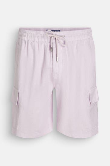 VILEBREQUIN Leinen-Shorts 'Baie' lavendel