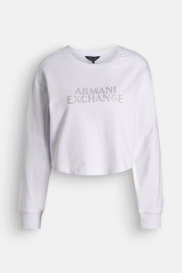 ARMANI EXCHANGE Sweatshirt 'Felpa' weiß