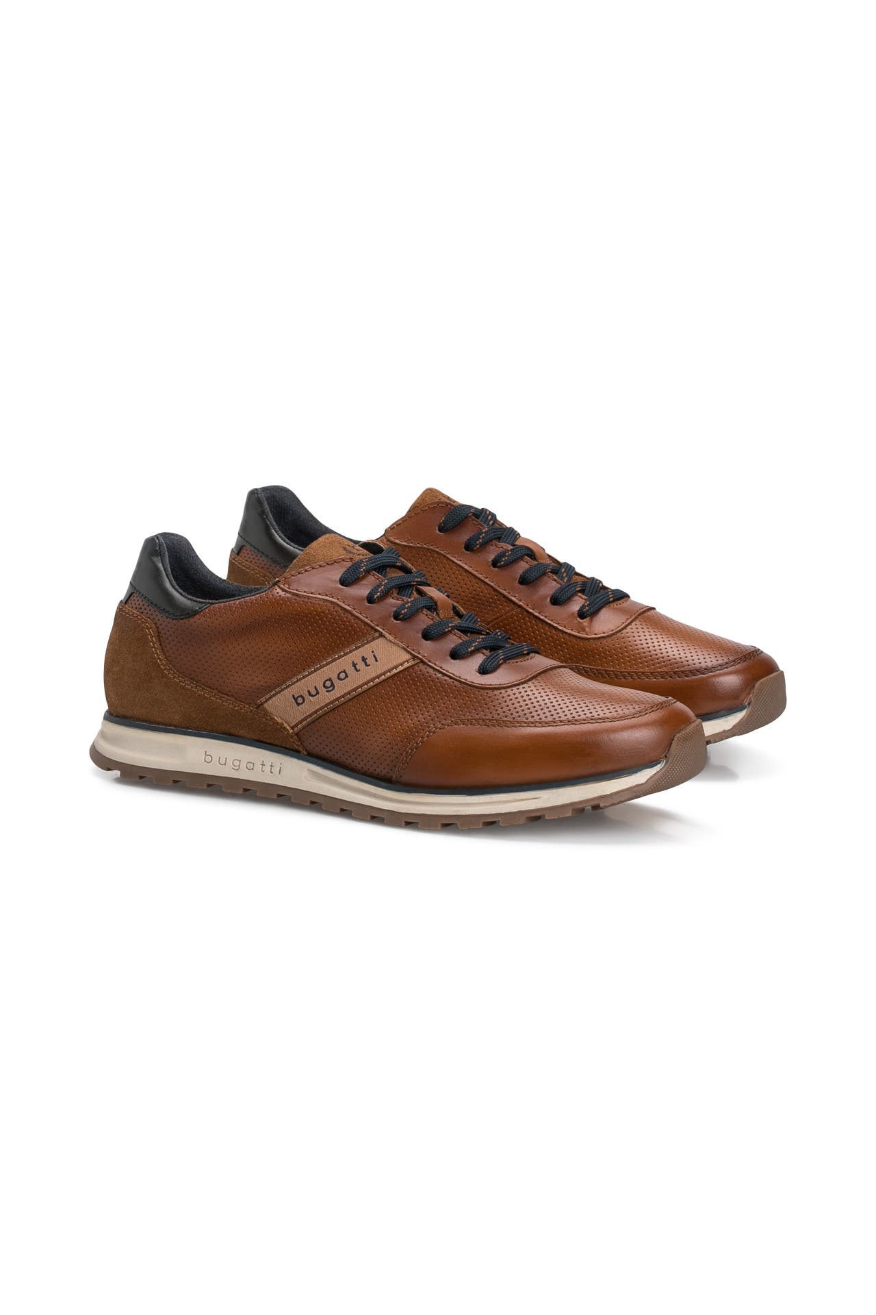 Bugatti Cirino leren heren sneakers donkerblauw online bestellen | Scapino