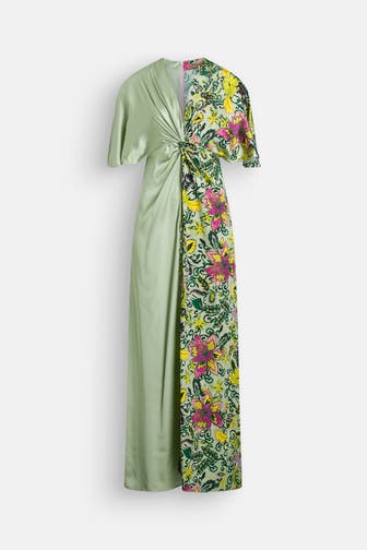 DIANE VON FURSTENBERG Kleid 'Hattie' grün gemustert