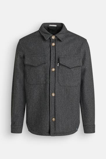 COLOURS & SONS Flanell-Overshirt dunkelgrau