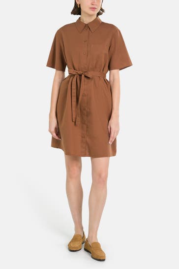 MARC O'POLO DENIM Leinenmix-Kleid braun