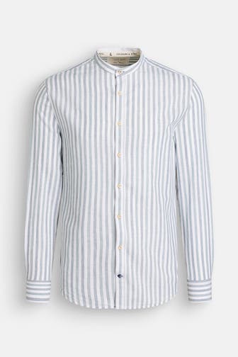 COLOURS & SONS Leinenmix-Hemd gestreift Regular Fit