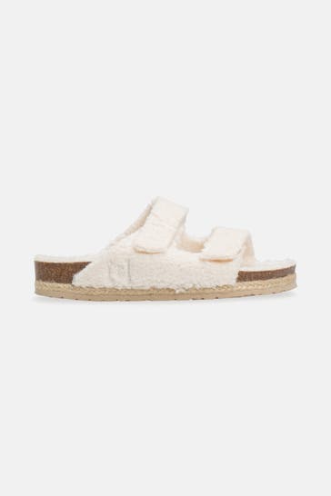 ESPADRIJ L'ORIGINALE Hausschuhe 'Claquette Curly Velcro' creme