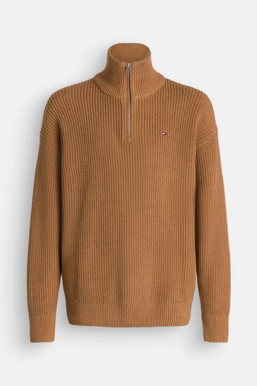 TOMMY HILFIGER Strick-Troyer camel