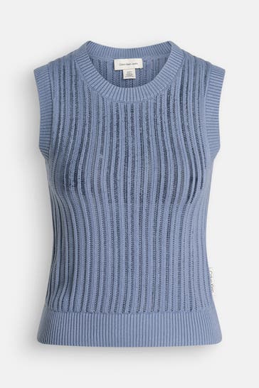 CALVIN KLEIN Stricktop graublau