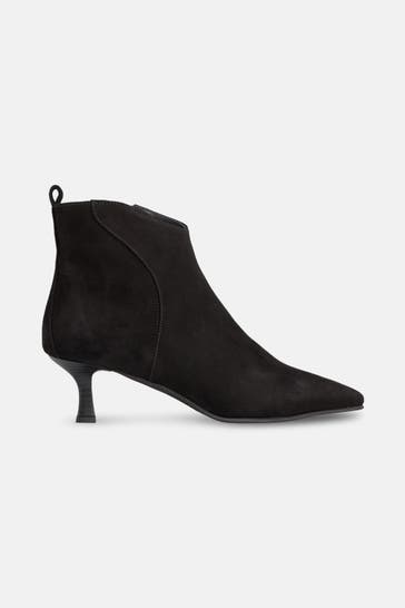 DONNA CAROLINA Leder-Stiefeletten 'Alis Line' schwarz