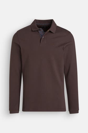 BARBOUR Polo-Longsleeve dunkelbraun