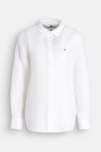 TOMMY HILFIGER Leinenbluse weiß