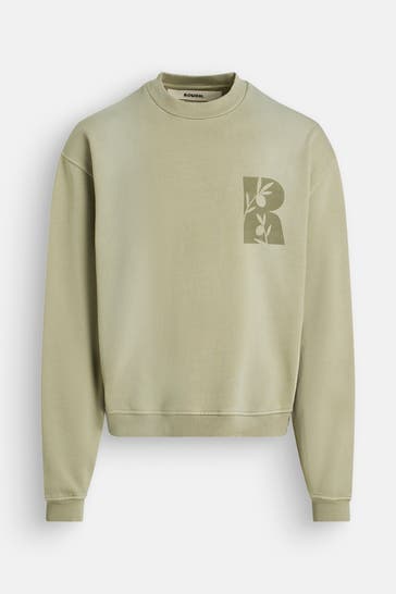 ROUGH. Sweatshirt 'R' salbei