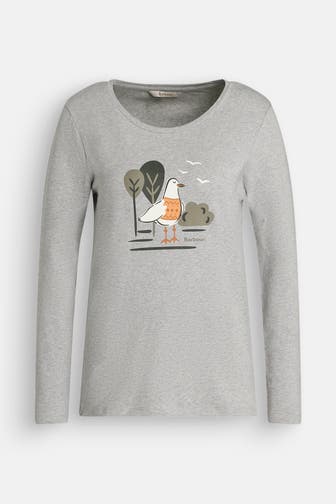 BARBOUR Longsleeve hellgrau meliert