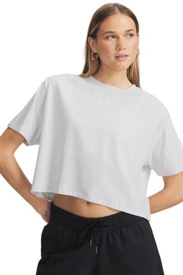UNDER ARMOUR T-Shirt 'Rival Boxy' lichtgrau
