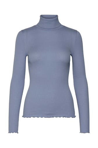 ROSEMUNDE Seidenmix-Longsleeve taubenblau