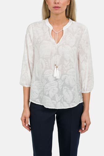 S.OLIVER BLACK LABEL Casual-Bluse weiß gemustert