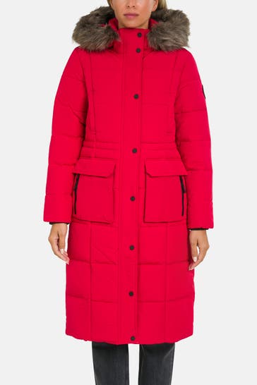 SUPERDRY Steppmantel 'Everest' rot