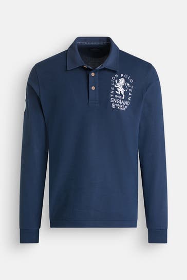 LA MARTINA Langarm-Polo dunkelblau