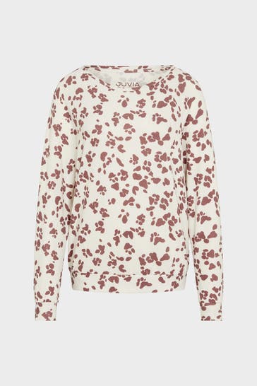 JUVIA 'Dog Paw' patterned long-sleeved top
