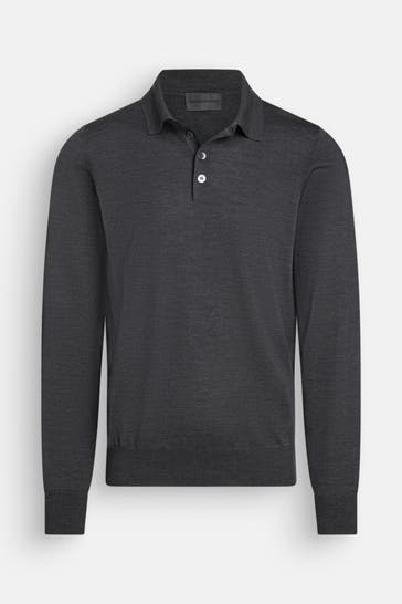 EMPORIO ARMANI Strick-Polo dunkelgrau