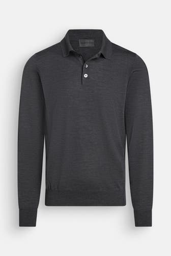EMPORIO ARMANI Strick-Polo dunkelgrau