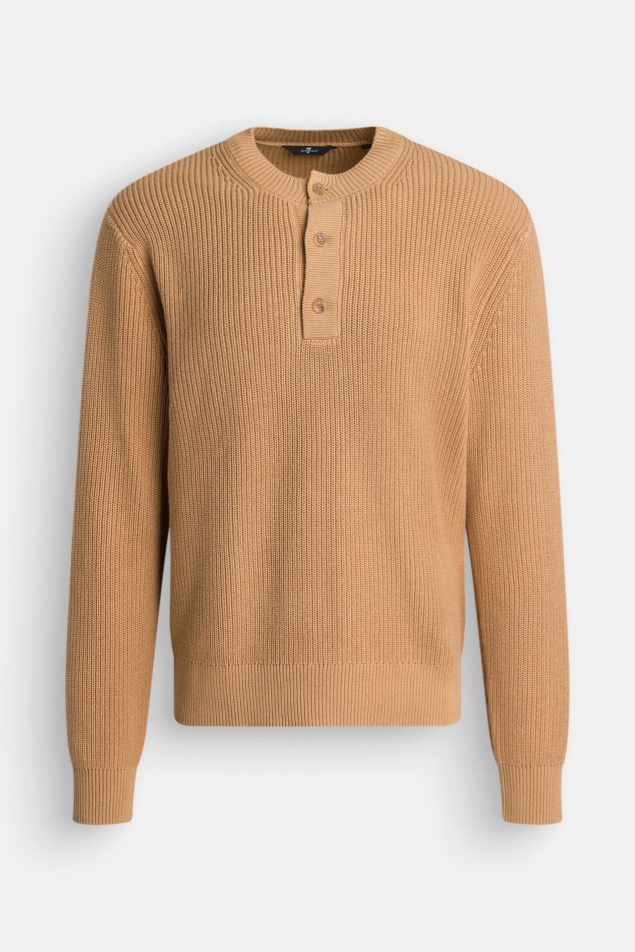 7 FOR ALL MANKIND Strickpullover 'Henley' camel , Bild 1