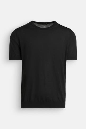 ROBERTO COLLINA Strickshirt schwarz