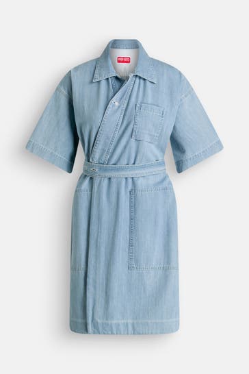 KENZO Jeanskleid hellblau