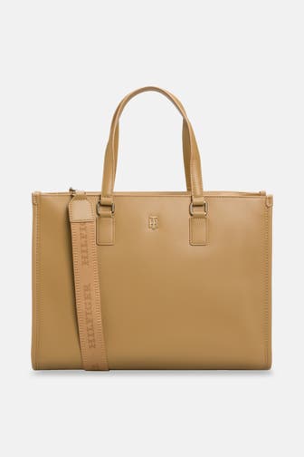 TOMMY HILFIGER Handtasche 'Monotype' hellbraun