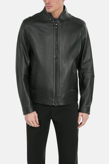 BOSS Lederjacke 'Mansell 3' schwarz