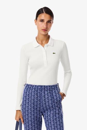LACOSTE Strickpolo weiß
