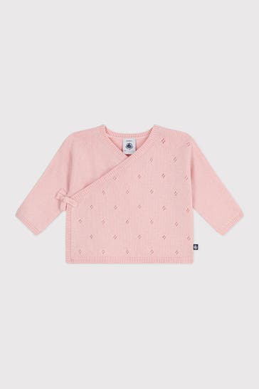 PETIT BATEAU Wollmix-Strickjacke rosa