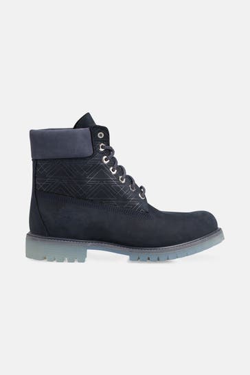 TIMBERLAND Leder-Schnürstiefel dunkelblau