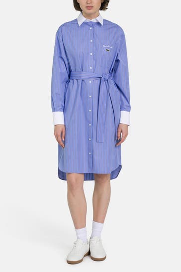 LACOSTE Blusenkleid blau gestreift
