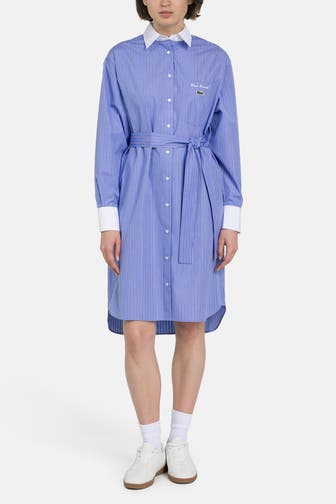 LACOSTE Blusenkleid blau gestreift