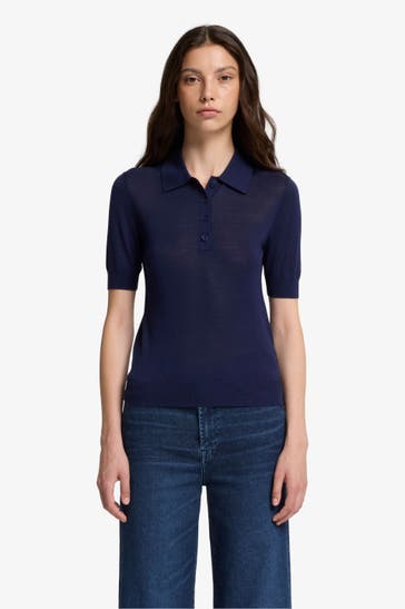 7 FOR ALL MANKIND Seidenmix-Polo navy
