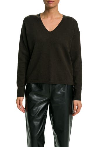 MARC O'POLO Wollmix-Pullover dunkelbraun
