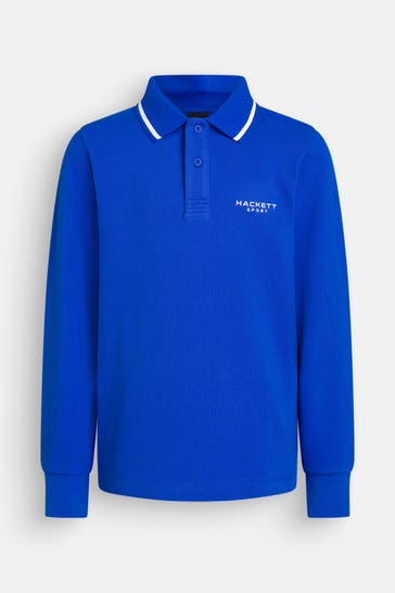 HACKETT Langarm-Polo royalblau