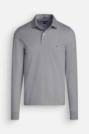 TOMMY HILFIGER Langarm-Polo grau