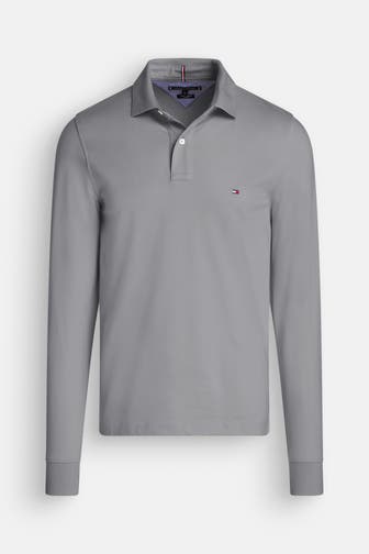 TOMMY HILFIGER Langarm-Polo grau
