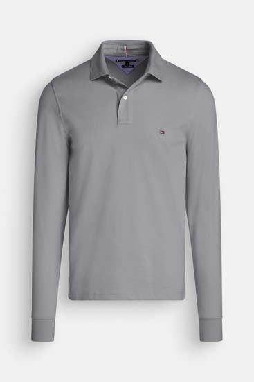 TOMMY HILFIGER - Langarm-Polo grau