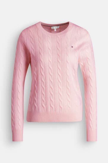 TOMMY HILFIGER Strickpullover rosa
