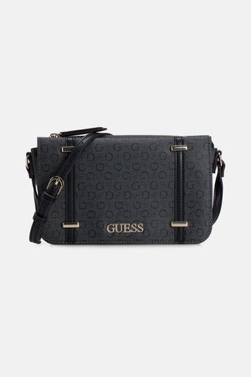 GUESS Umhängetasche anthrazit logo
