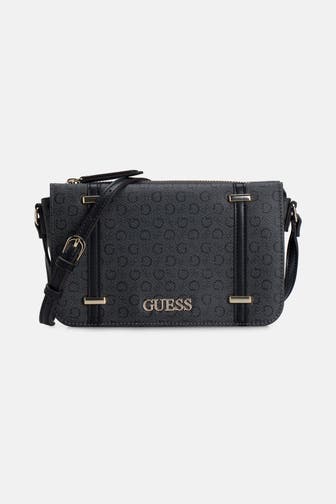 GUESS Umhängetasche anthrazit logo