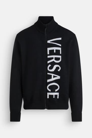 VERSACE Wollmix-Strickjacke schwarz